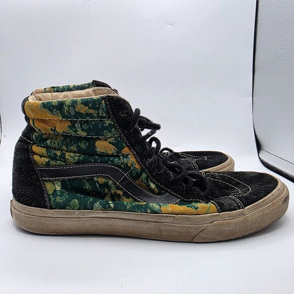 Vans Sk-8 Hi La Della Mens Size 10 Green Floral Sneaker Shoes Casual Walking